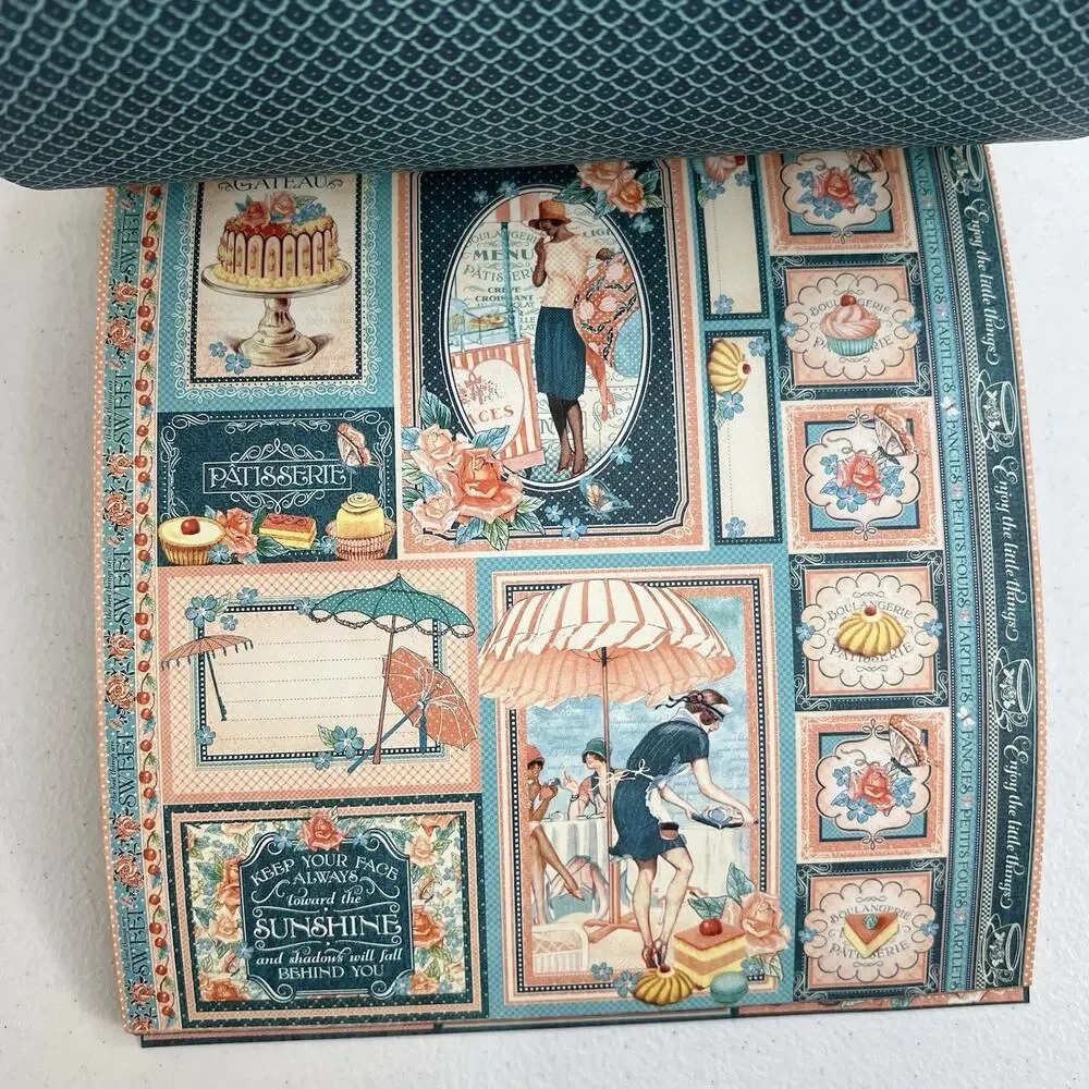 Graphic‎ 45 Cafe Parisian Collection 8 x 8 Paper Pad 2016 Scrapbooking HTF NEW